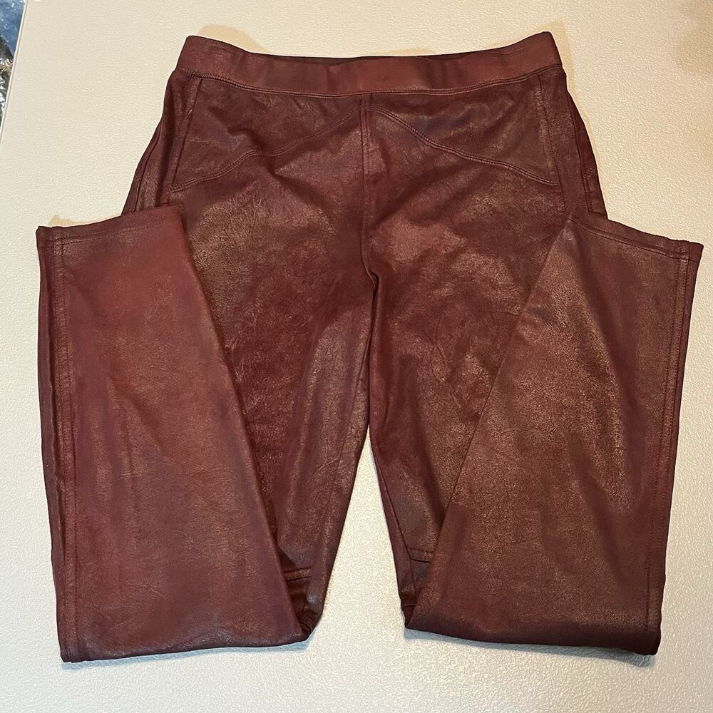 Free People Midnight Vegan Faux Suede Leggings Sz Small Burgundy wine color Edgy